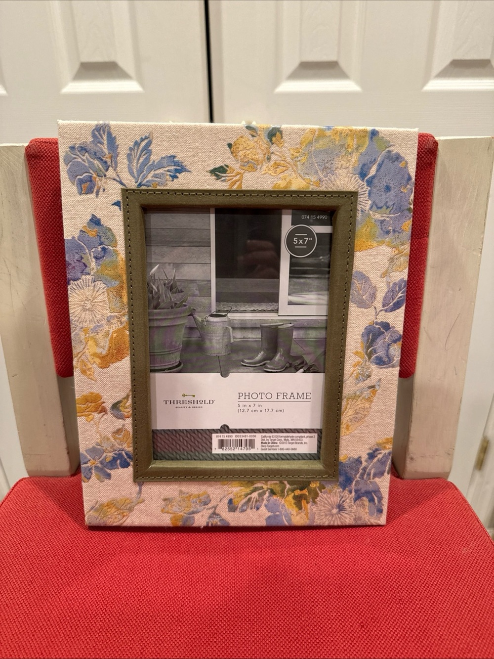 Threshold Floral Photo Frame with Blue, Yellow & Green Accents
